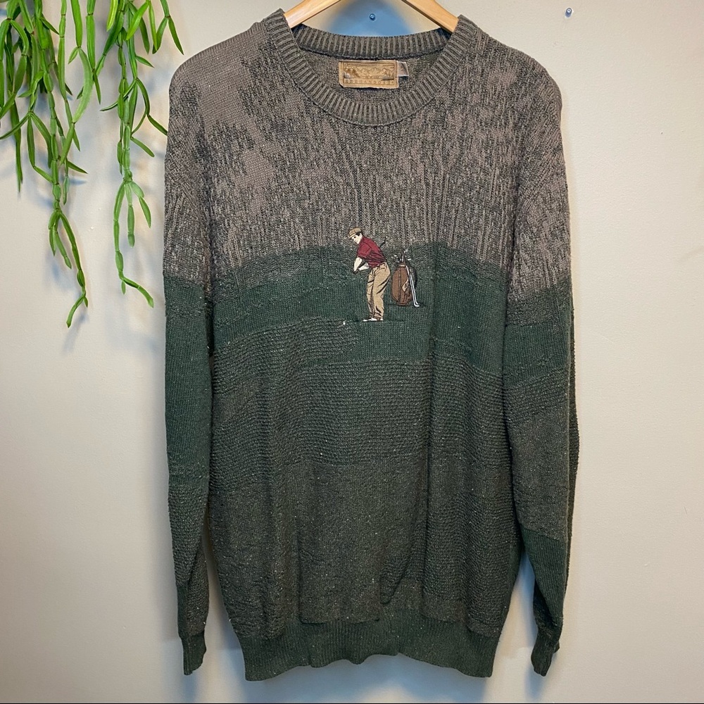 Shenandoah Golf Scene Motif  Crewneck Sweater